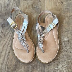 Born Womens Gold Lake Panna Cotta Braided Thong Sandals F40310 Size 7